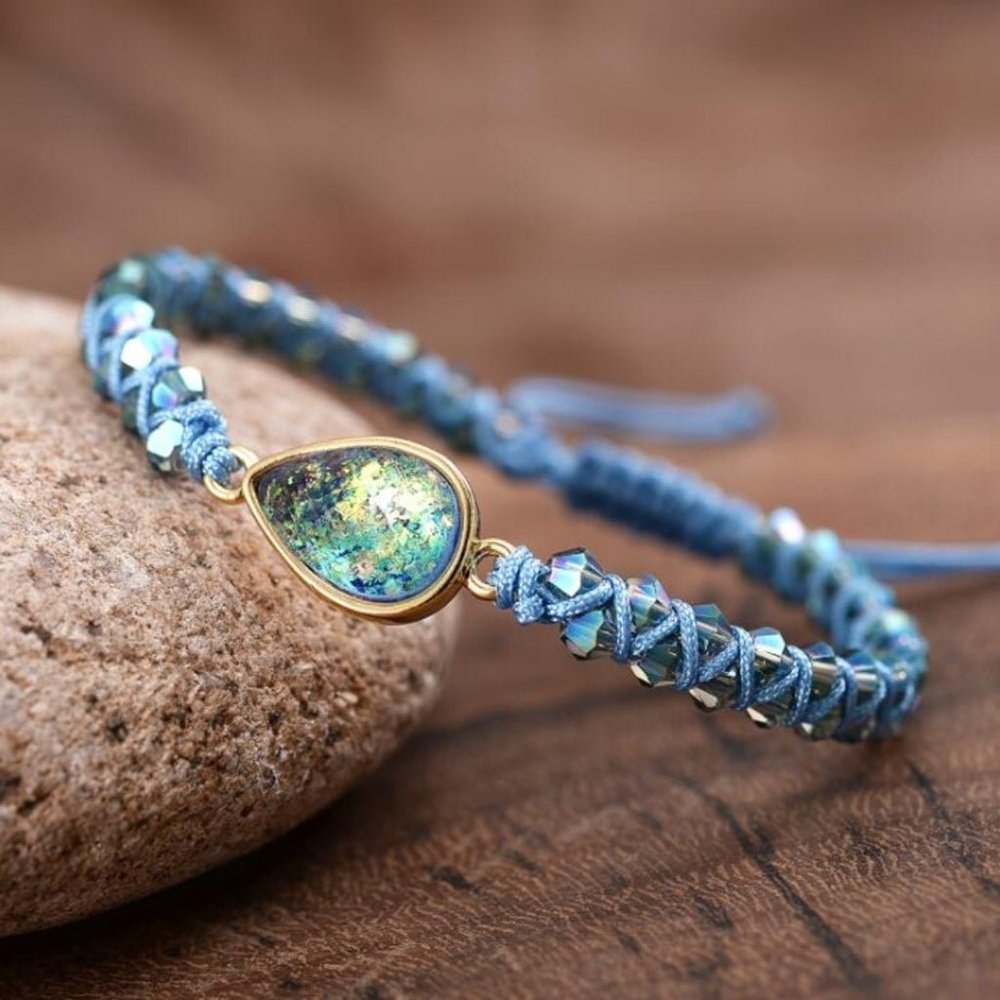 Natural Crystal Opal Beaded Healing Reiki Balance Women Handmade Bracelet Gifts